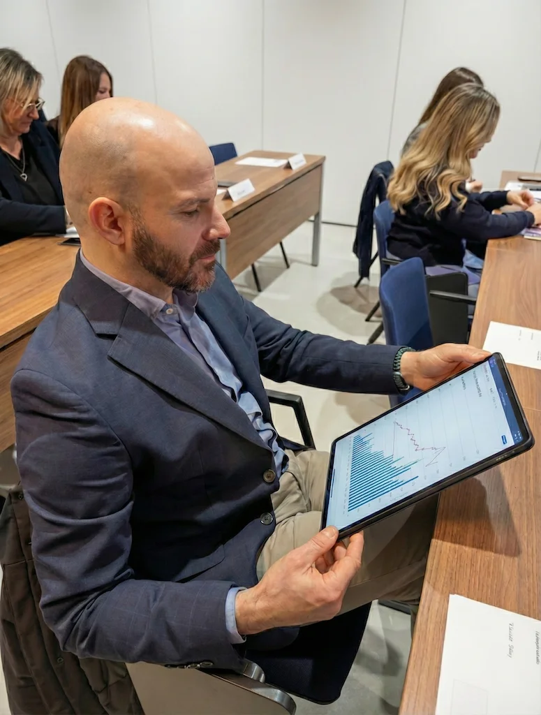 Vincenzo Falace in aula durante un workshop formativo per CNA